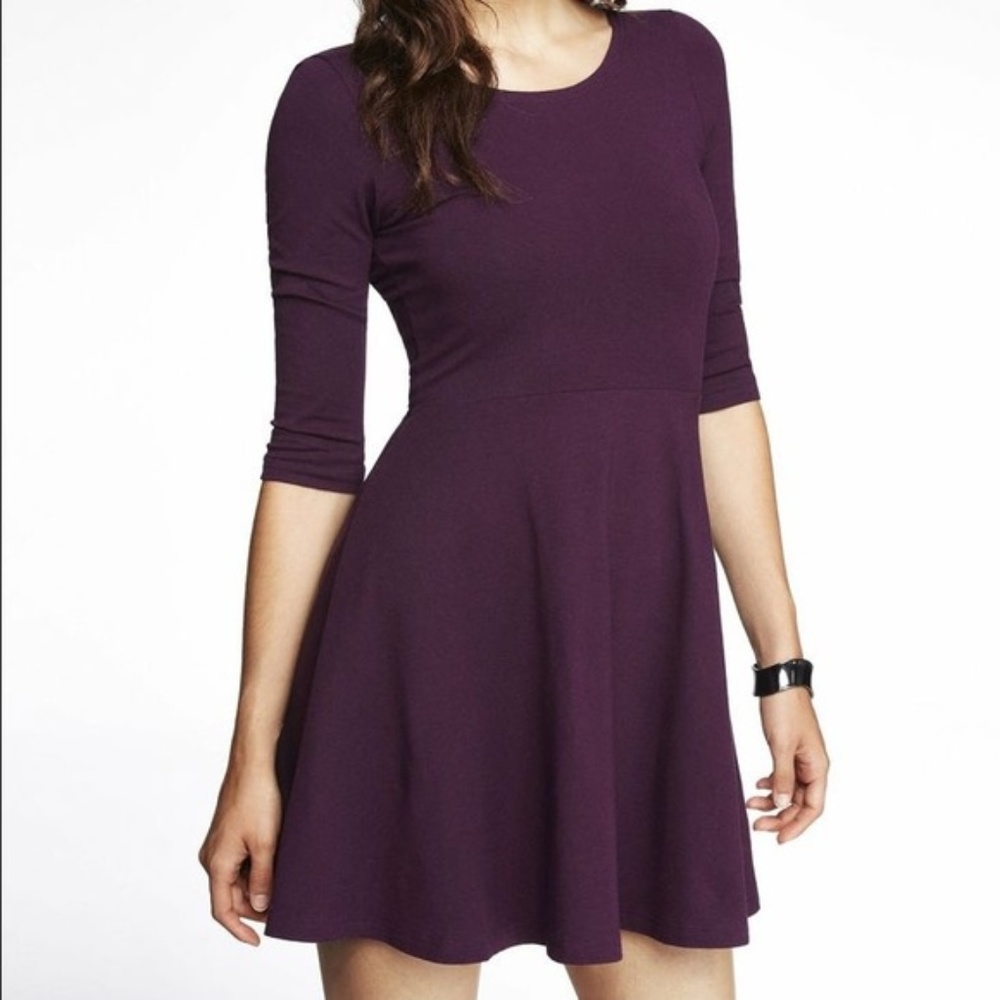 Express Eggplant Skater Dress